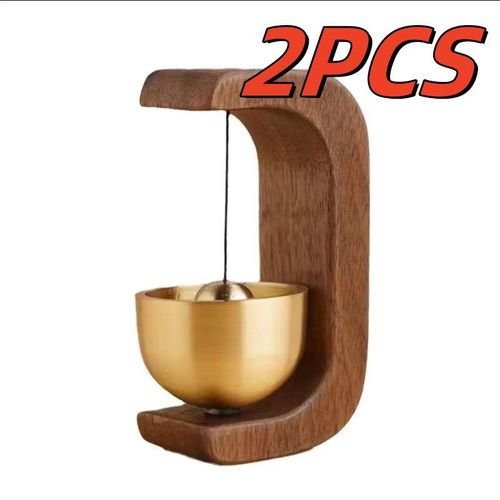 Sonnette en laiton magnétique en bois massif,sonnette sans fil,pendentif de porte d'entrée,esthétique,tendance,décoration d'intérieur,minimalisme