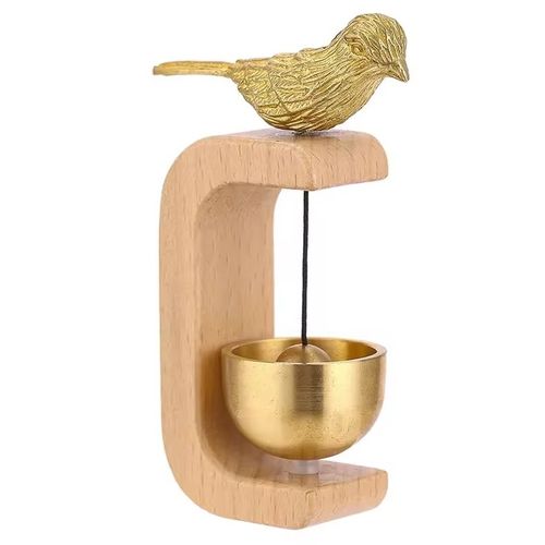 Sonnette en laiton magnétique en bois massif,sonnette sans fil,pendentif de porte d'entrée,esthétique,tendance,décoration d'intérieur,minimalisme