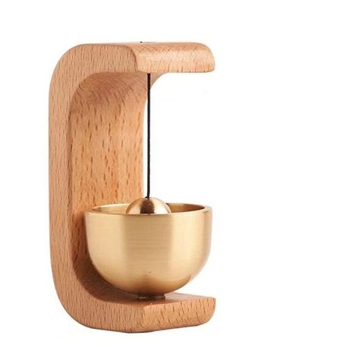 Sonnette en laiton magnétique en bois massif,sonnette sans fil,pendentif de porte d'entrée,esthétique,tendance,décoration d'intérieur,minimalisme