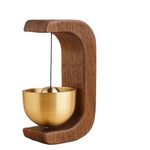 Sonnette en laiton magnétique en bois massif,sonnette sans fil,pendentif de porte d'entrée,esthétique,tendance,décoration d'intérieur,minimalisme