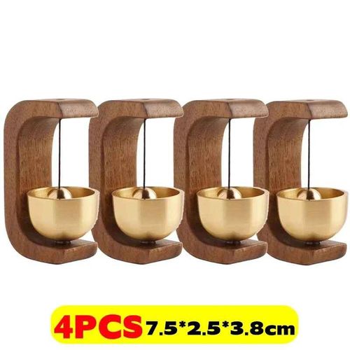 Sonnette sans fil en bois massif,sonnette magnétique en laiton,sonnette sans fil,sonnette de porte d'entrée,pendentif tendance,décoration d'intérieur
