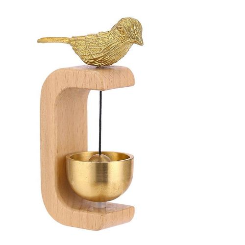 Sonnette en laiton magnétique en bois massif,sonnette sans fil,pendentif de porte d'entrée,esthétique,tendance,décoration d'intérieur,minimalisme