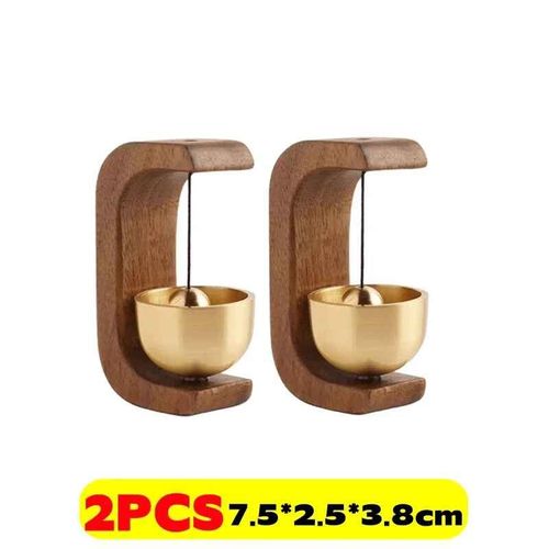 Sonnette sans fil en bois massif,sonnette magnétique en laiton,sonnette sans fil,sonnette de porte d'entrée,pendentif tendance,décoration d'intérieur