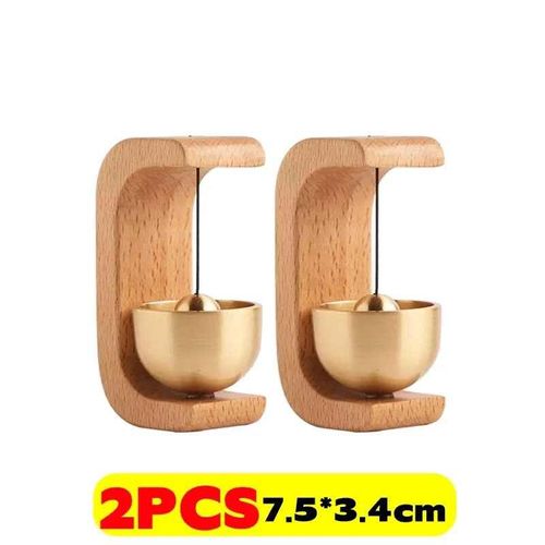 Sonnette sans fil en bois massif,sonnette magnétique en laiton,sonnette sans fil,sonnette de porte d'entrée,pendentif tendance,décoration d'intérieur
