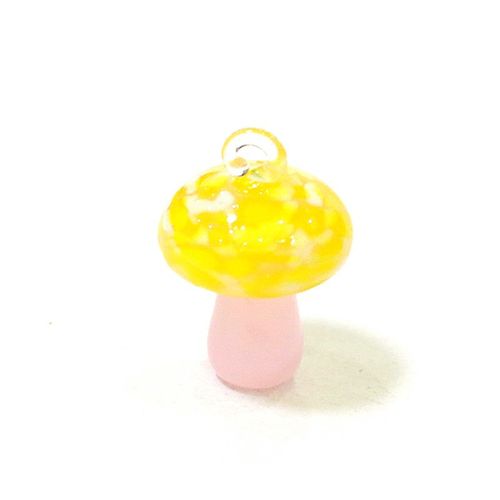Mini Pendentif En Forme De Champignon,2 Pièces,Breloques En Verre Faites À La Main Pour Femmes Et Filles,Design Créatif,Bijoux De Fête