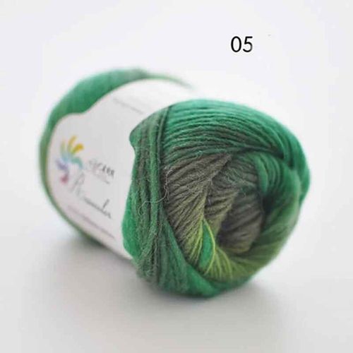 Fil de laine arc-en-ciel long Tissé à la main,Togo Chunky,Scores colorés,Lady Châles,Fil de crochet,pure laine,5 pièces - Type N05