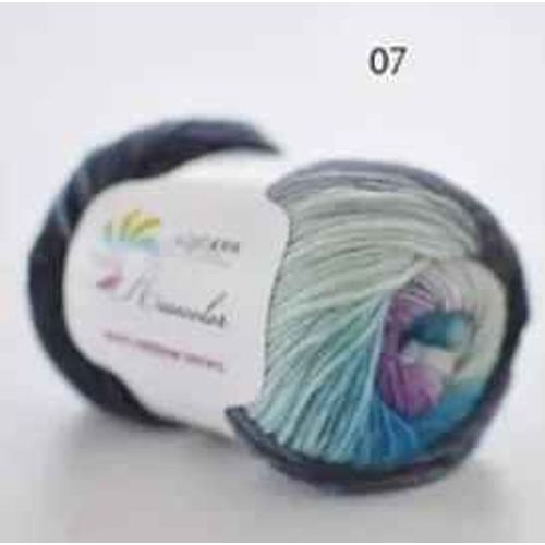 Fil de laine arc-en-ciel long Tissé à la main,Togo Chunky,Scores colorés,Lady Châles,Fil de crochet,pure laine,5 pièces - Type N07