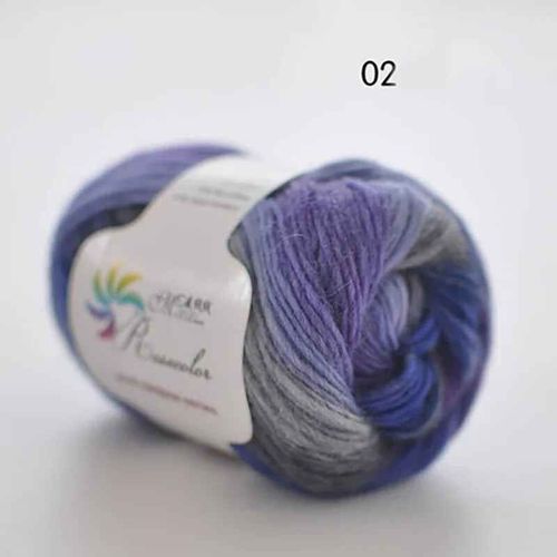 Fil de laine arc-en-ciel long Tissé à la main,Togo Chunky,Scores colorés,Lady Châles,Fil de crochet,pure laine,5 pièces - Type N02