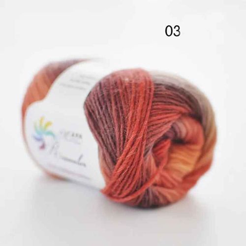Fil de laine arc-en-ciel long Tissé à la main,Togo Chunky,Scores colorés,Lady Châles,Fil de crochet,pure laine,5 pièces - Type N03