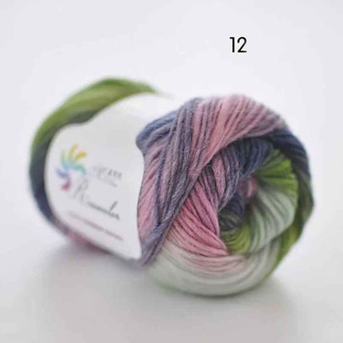 Fil de laine arc-en-ciel long Tissé à la main,Togo Chunky,Scores colorés,Lady Châles,Fil de crochet,pure laine,5 pièces - Type N12