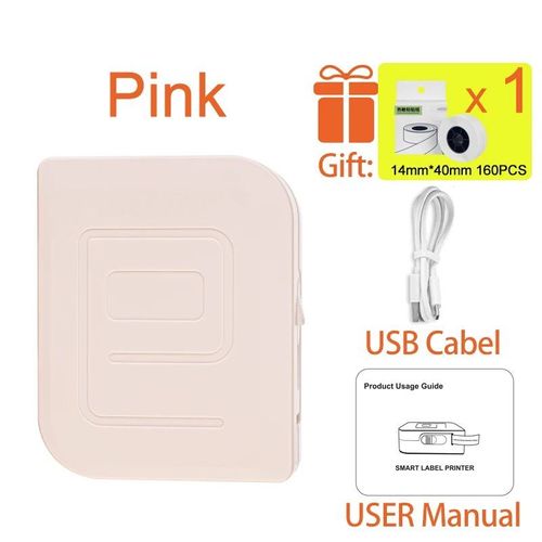 Xprinter-Mini imprimante d'¿¿tiquettes thermiques portables",sans fil,Bluetooth,impression d'autocollants pour la maison,le bureau,les codes-barres,"plusieurs mod¿¿les de noms - Type PH1 Pink