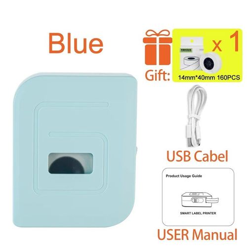 Xprinter-Mini imprimante d'¿¿tiquettes thermiques portables",sans fil,Bluetooth,impression d'autocollants pour la maison,le bureau,les codes-barres,"plusieurs mod¿¿les de noms - Type PH1 Blue