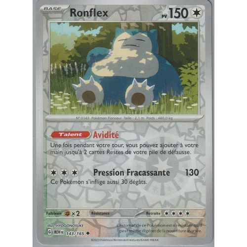 Carte Pokémon - Ronflex - 143/165 - Reverse - Ev3,5 151