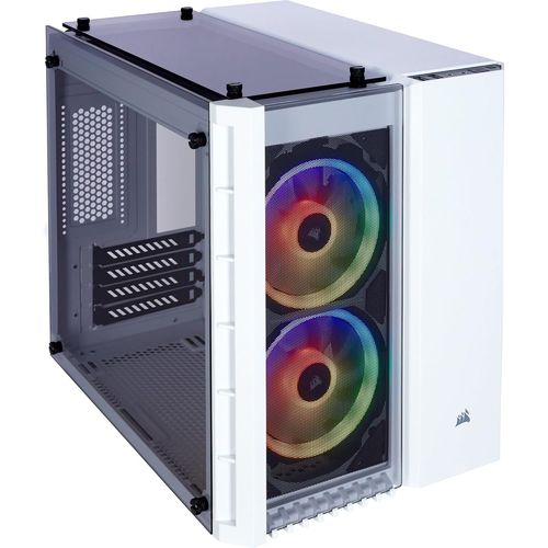 Crystal 280X Boîtier Pc Micro Atx Avec Verre Trempé Led Rvb Blanc
