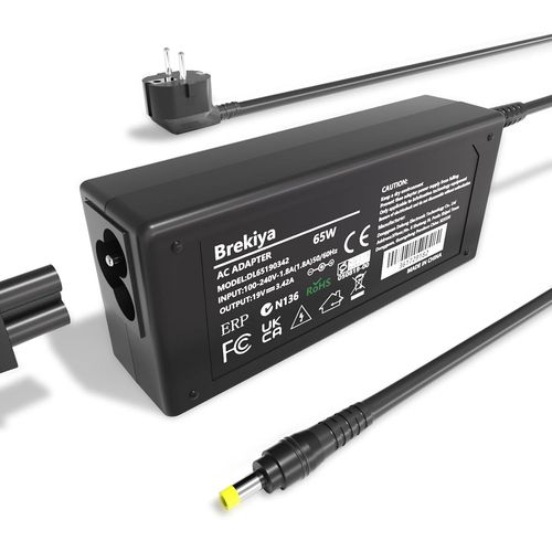 Bloc D'Alimentation Chargeur 19V 65W Pour Écran Lcd Acer S201Hl S202Hl S220Hql S230Hl S240Hl G226Hql G236Hl H226Hql H236Hl Sa230, Aspire E15 N15Q1 Q2 E5 R3 Chargeur Pour Ordinateur Portable