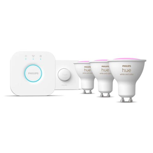 Kit De Démarrage Philips Hue : 3 Spots Connectés Gu10 + Bouton Connecté