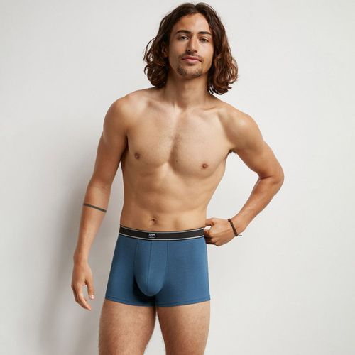 Boxer Homme En Coton Modal Côtelé Bleu Lune Dim Elegant