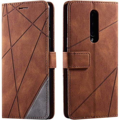 Coque Oneplus 8,Etui En Cuir Pu Portefeuille Housse Fermeture Magnetique Und Flip Pour Oneplus 8,Avec Fermeture Magnetique,Marron