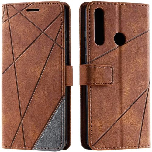 Coque Huawei Y6p,Etui En Cuir Pu Portefeuille Housse Fermeture Magnetique Und Flip Pour Huawei Y6p,Avec Fermeture Magnetique,Marron