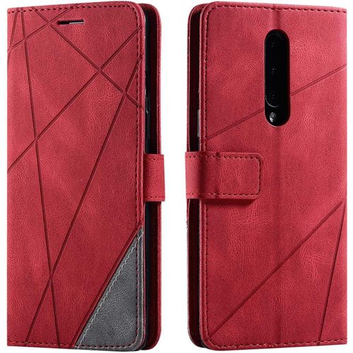 Coque Oneplus 8,Etui En Cuir Pu Portefeuille Housse Fermeture Magnetique Und Flip Pour Oneplus 8,Avec Fermeture Magnetique,Rouge