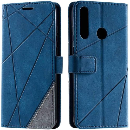 Coque Huawei Y6p,Etui En Cuir Pu Portefeuille Housse Fermeture Magnetique Und Flip Pour Huawei Y6p,Avec Fermeture Magnetique,Bleu