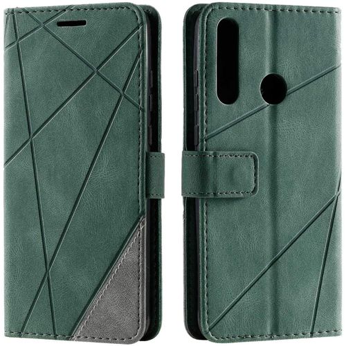 Coque Huawei Y6p,Etui En Cuir Pu Portefeuille Housse Fermeture Magnetique Und Flip Pour Huawei Y6p,Avec Fermeture Magnetique,Vert