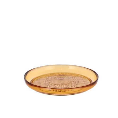 Coffret De 4 Assiettes À Dessert En Verre Ambre 18 Cm