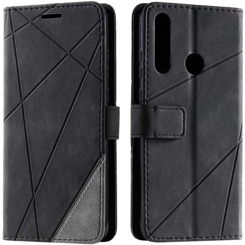 Coque Huawei Y6p,Etui En Cuir Pu Portefeuille Housse Fermeture Magnetique Und Flip Pour Huawei Y6p,Avec Fermeture Magnetique,Noir