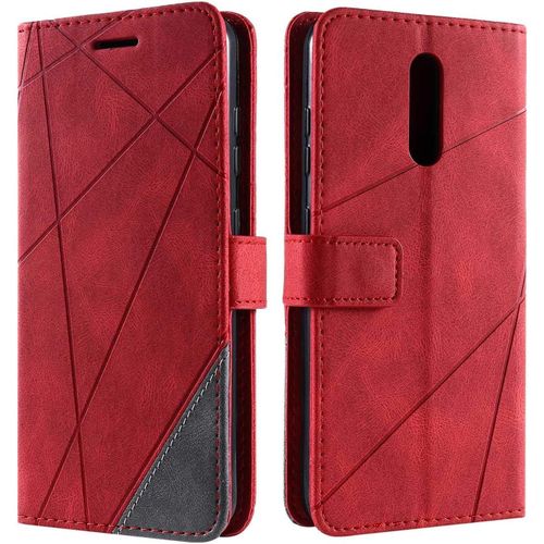 Coque Nokia 3.2,Etui En Cuir Pu Portefeuille Housse Fermeture Magnetique Und Flip Pour Nokia 3.2,Avec Fermeture Magnetique,Rouge