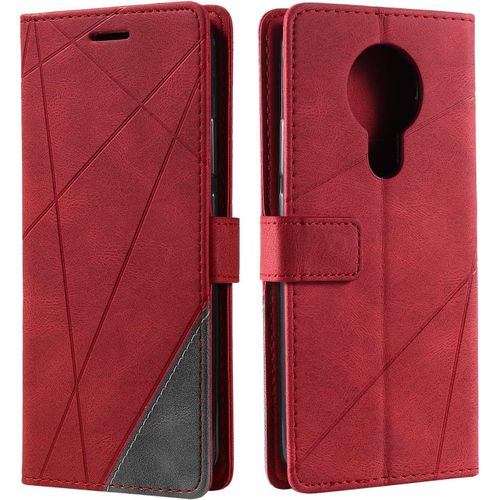 Coque Nokia 3.4,Etui En Cuir Pu Portefeuille Housse Fermeture Magnetique Und Flip Pour Nokia 3.4,Avec Fermeture Magnetique,Rouge