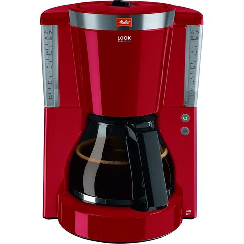 Cafetière À Filtre Avec Verseuse En Verre, Fonction Maintien Au Chaud, Sélecteur D`Arôme, Look Selection, Rouge/Acier Brossé, 1011-17