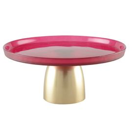 Plateau À Gâteau Framboise À Pied Doré 21 Cm