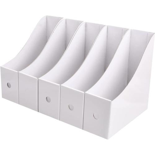 Blanc-Lot de 5 Porte-revues Boîte en Carton, Pliable Range