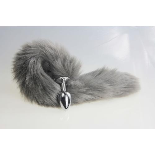 Jouet Sexuel Pour Débutant En Fourrure De Renard Gris, Plug Anal Confortable, Queue De Renard Gris, Pour Explorer Le Cul Du Chien, Stimuler Le Costume, Cosplay