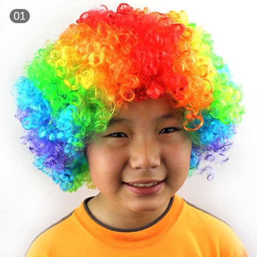 Perruque Ronde Bouclée Pour Enfants Et Adultes, 1 * Chapeau De Carnaval, Explosion De Cheveux, Accessoires De Fête Pour La Journée De L'enfance, Fans De Clown Pelucheux Et Amusants 