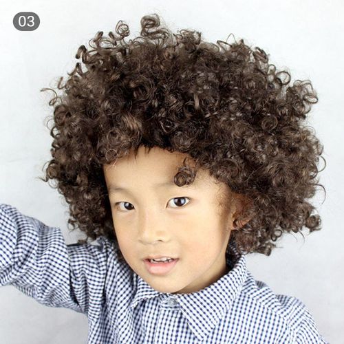 Perruque Ronde Bouclée Pour Enfants Et Adultes, 1 * Chapeau De Carnaval, Explosion De Cheveux, Accessoires De Fête Pour La Journée De L'enfance, Fans De Clown Pelucheux Et Amusants 