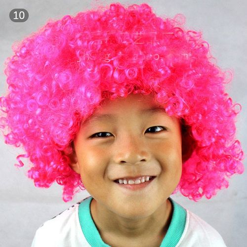 Perruque Ronde Bouclée Pour Enfants Et Adultes, 1 * Chapeau De Carnaval, Explosion De Cheveux, Accessoires De Fête Pour La Journée De L'enfance, Fans De Clown Pelucheux Et Amusants 