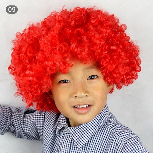 Perruque Ronde Bouclée Pour Enfants Et Adultes, 1 * Chapeau De Carnaval, Explosion De Cheveux, Accessoires De Fête Pour La Journée De L'enfance, Fans De Clown Pelucheux Et Amusants 