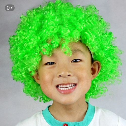 Perruque Ronde Bouclée Pour Enfants Et Adultes, 1 * Chapeau De Carnaval, Explosion De Cheveux, Accessoires De Fête Pour La Journée De L'enfance, Fans De Clown Pelucheux Et Amusants 