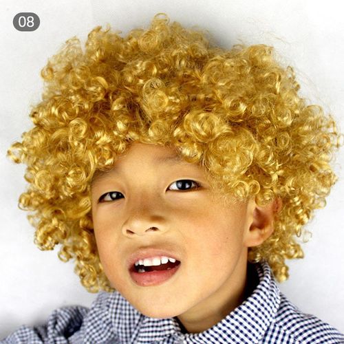 Perruque Ronde Bouclée Pour Enfants Et Adultes, 1 * Chapeau De Carnaval, Explosion De Cheveux, Accessoires De Fête Pour La Journée De L'enfance, Fans De Clown Pelucheux Et Amusants 