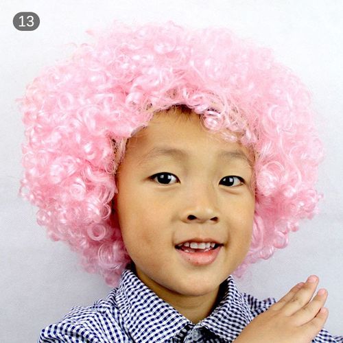 Perruque Ronde Bouclée Pour Enfants Et Adultes, 1 * Chapeau De Carnaval, Explosion De Cheveux, Accessoires De Fête Pour La Journée De L'enfance, Fans De Clown Pelucheux Et Amusants 