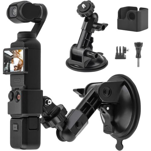Osmo Pocket 3 Support à Ventouse + Adaptateur d'extension, Support Voiture Support de Caméra de Véhicule Support de Stable de Bureau Suction Montage Mount pour DJI Osmo Pocket 3 Accessoires