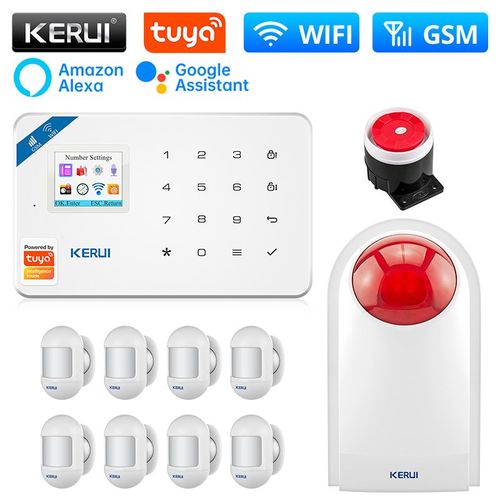 KERUI tuya-Système de sécurité domestique intelligent W33,anti-cambriolage,WiFi 101,unité centrale,panneau d'alarme,vie intelligente,capteur de mouvement - Type KIT 1
