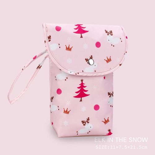 Sac À Couches Pour Bébé Étanche Et Réutilisable,Sac À Main Pour Bébé,Sac De Rangement De Grande Capacité Pour Couches De Maman - Type Elk In Snow