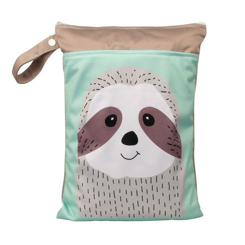 Sac À Couches Réutilisable Imperméable À L'eau Avec Deux Fermetures À Glissière,Sac Étanche Pour Couches,Couches Pour Bébé,Imprimé Girafe Et Singe - Type St046