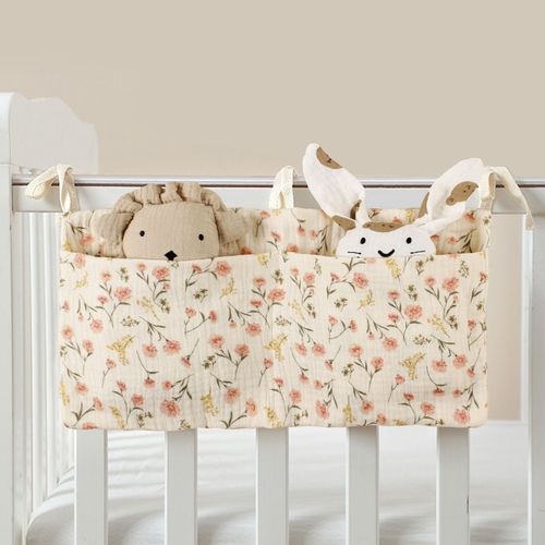 Sac À Couches De Chevet En Coton,Sac De Rangement Mignon Pour Bébé,Sac À Main Pour Garçons Et Filles,Chariot À Bouteilles Cpull - Type Pink Floral