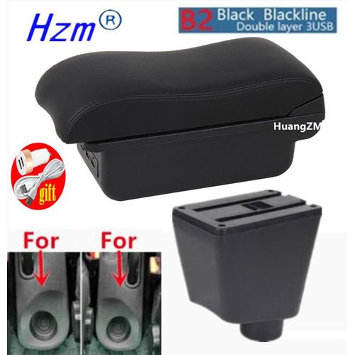 Accoudoir De Voiture Pour Renault Clio 4,Captur Clio 3 Iii Iv,Boîte D'accoudoir De Voiture,Pièces De Rangement D'accessoires,Rénovation Intérieure Dédiée - Type B2 Black Line 3usb #B