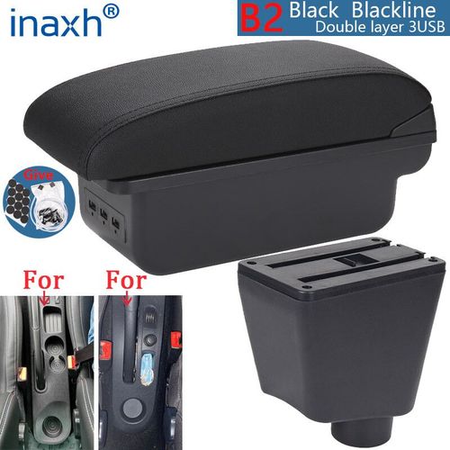 Accoudoir De Voiture Pour Renault Clio 3,Captur Clio 4 Iii Iv,Boîte De Rangement D'accessoires De Voiture,Pièces De Rénovation - Type B2 Black Line 3usb
