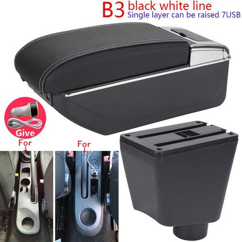 Accoudoir De Voiture Pour Renault Clio 4,Captur Clio 3 Iii Iv,Boîte D'accoudoir De Voiture,Pièces De Rangement D'accessoires,Rénovation Intérieure Dédiée - Type B3 Black White 7usb