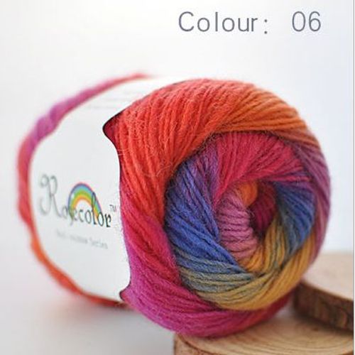 Fil De Laine Arc-En-Ciel Pour Le Crochet À La Main,Écharpe Douce Bricolage,Châle Et Pull,Peluche,Épaisseur,Ogo #C